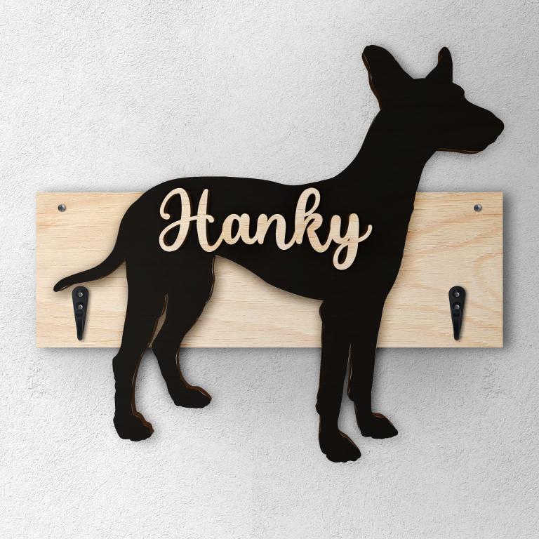 Pharaoh Hound - Porta guinzaglio e/o chiavi personalizzato con il nome del tuo cane