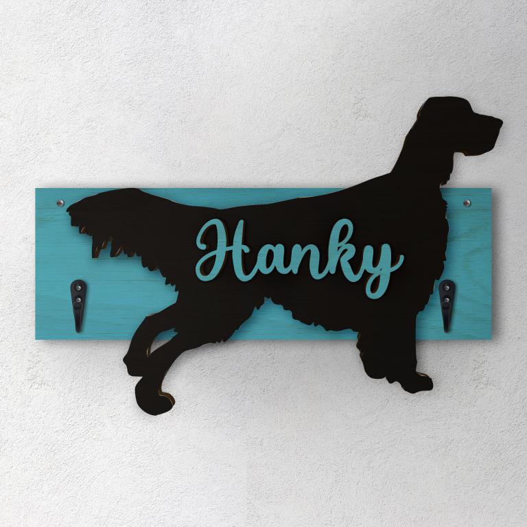 Gordon Setter - Porta guinzaglio e/o chiavi personalizzato con il nome del tuo cane