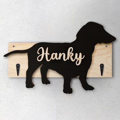 Dachshund - Porta guinzaglio e/o chiavi personalizzato con il nome del tuo cane