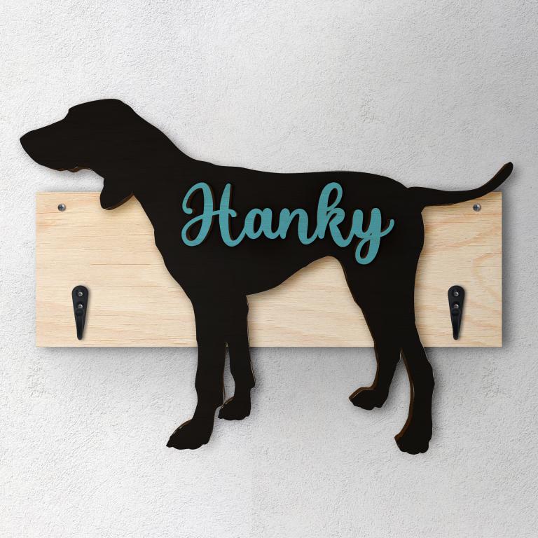 Pointer - Porta guinzaglio e/o chiavi personalizzato con il nome del tuo cane