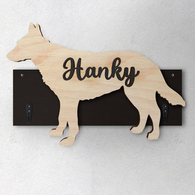 Pastore della Germania dell'Est - Porta guinzaglio e/o chiavi personalizzato con il nome del tuo cane