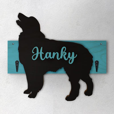 Australian Shepherd - Porta guinzaglio e/o chiavi personalizzato con il nome del tuo cane