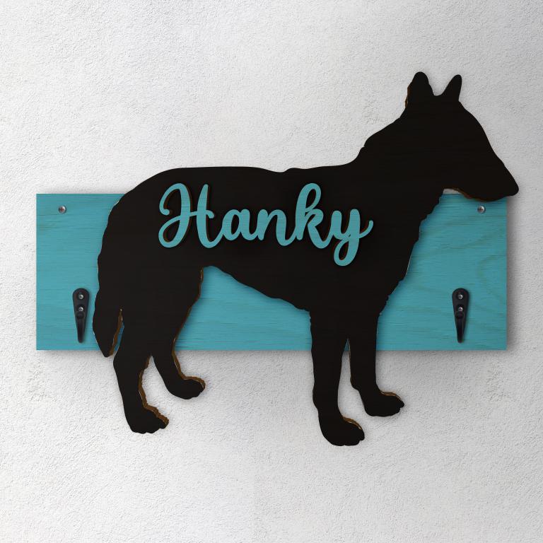 Belgian Shepherd Laekenois - Porta guinzaglio e/o chiavi personalizzato con il nome del tuo cane