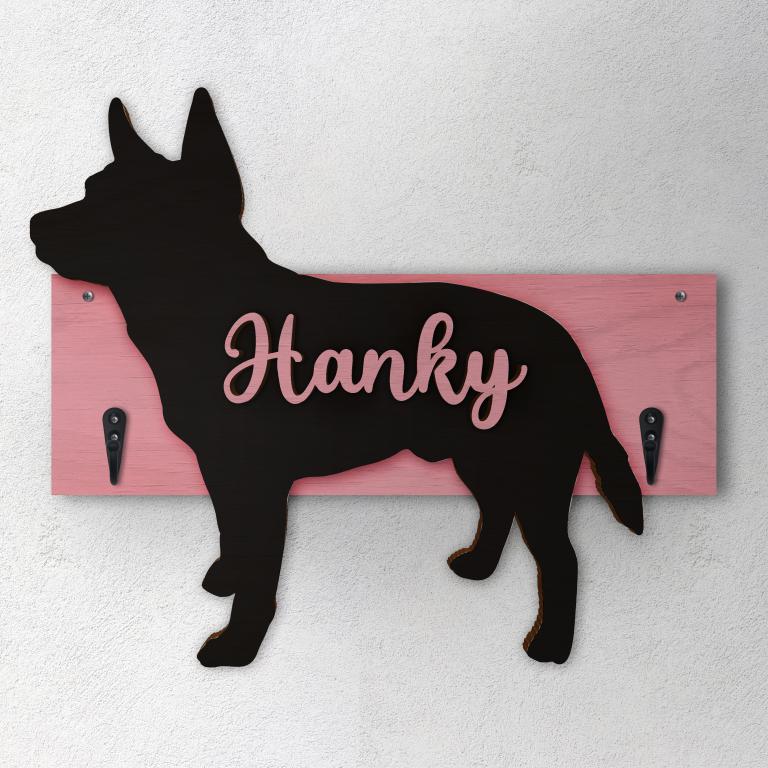 Australian Cattle Dog - Porta guinzaglio e/o chiavi personalizzato con il nome del tuo cane