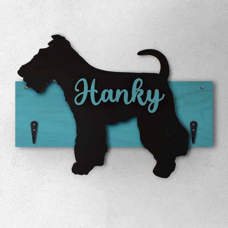 Fox Terrier - Porta guinzaglio e/o chiavi personalizzato con il nome del tuo cane