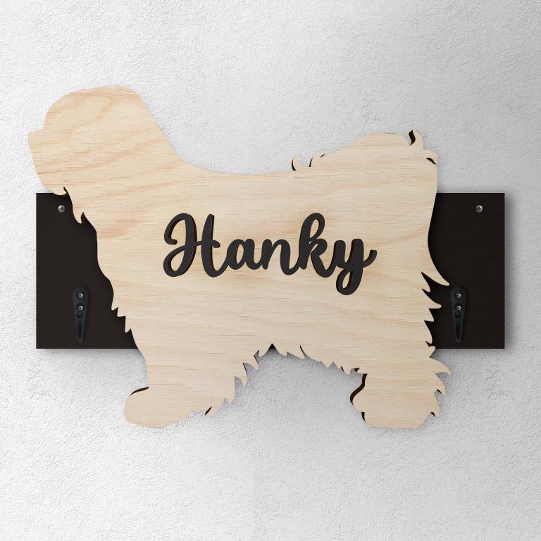 Tibetan Terrier - Porta guinzaglio e/o chiavi personalizzato con il nome del tuo cane