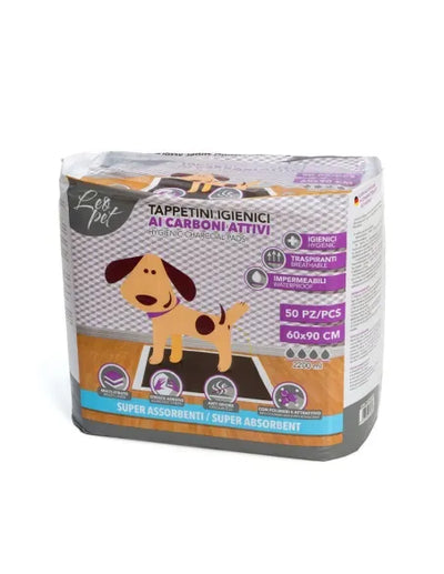 LEOPET Tappetini Igienici Carboni Attivi 60x90 50 Pz