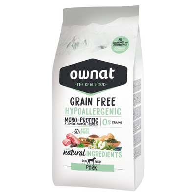 OWNAT Cane Hypoallergenic Grain Free Maiale 12Kg