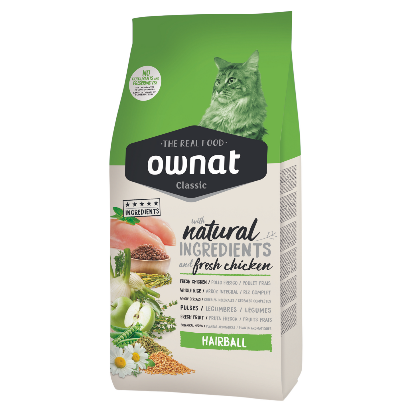 OWNAT Gatto Classic Hairball Pollo 1,5Kg