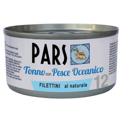 PARS 12 Filettini Naturali Tonno con Pesce Oceanico 85Gr