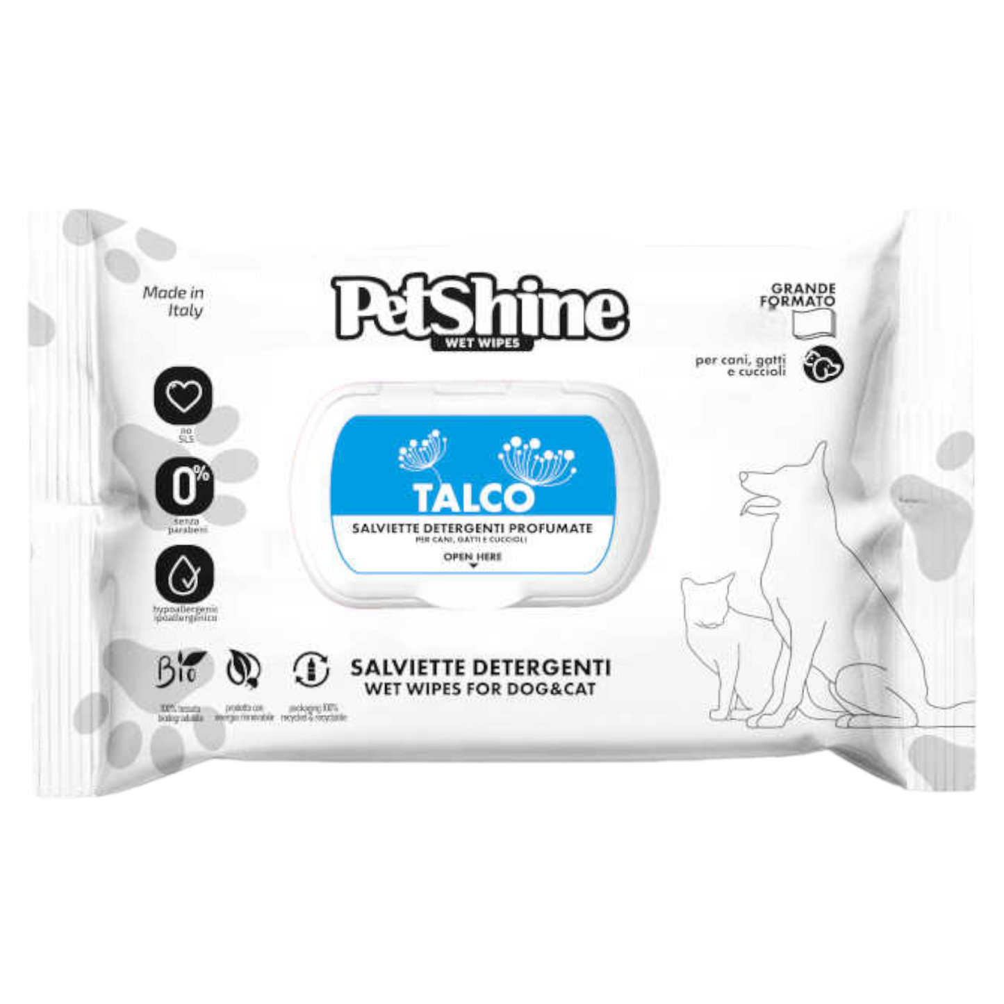 PETSHINE Salviette Talco 100Pz