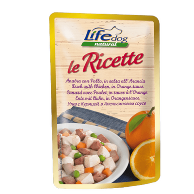 LIFE Dog Ricette Anatra con Pollo e Arancia 95Gr