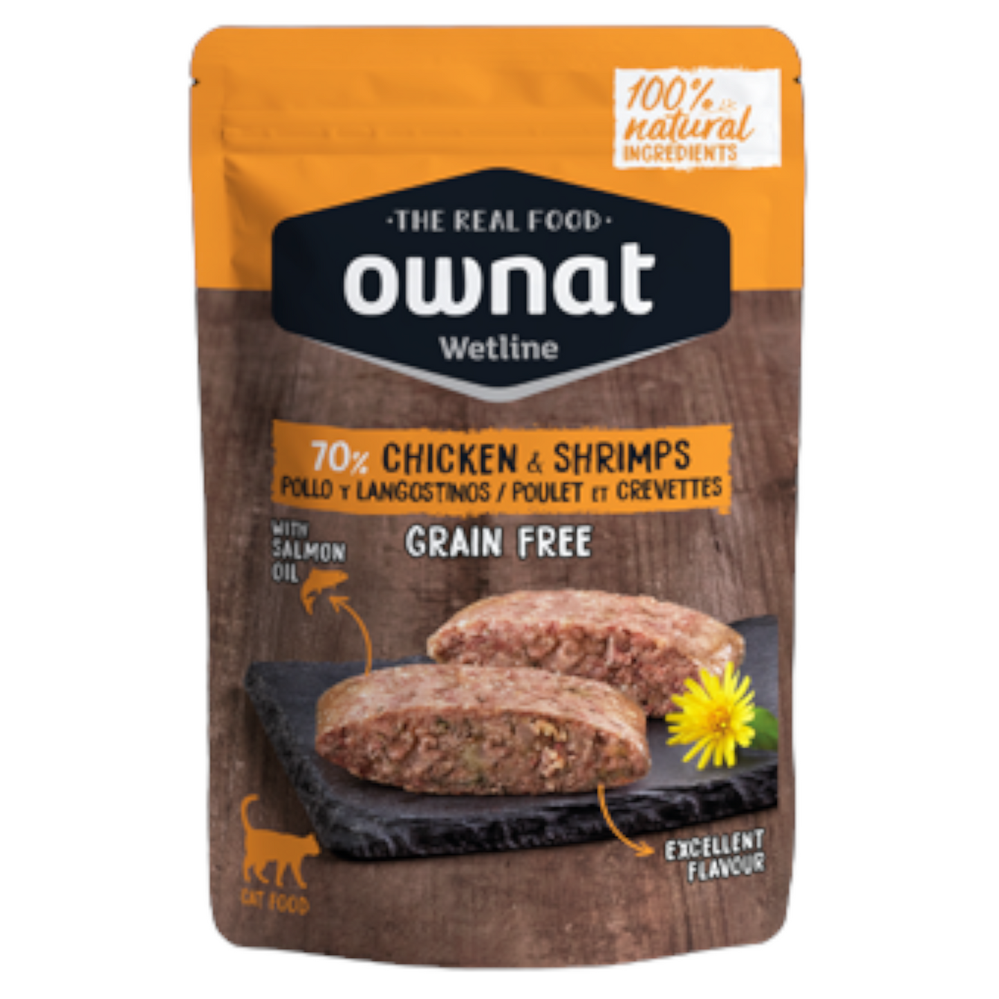 OWNAT Wetline Gatto Grain Free Pollo e Gamberetti 12x85gr