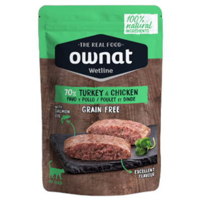 OWNAT Wetline Gatto Grain Free Tacchino e Pollo 12x85gr