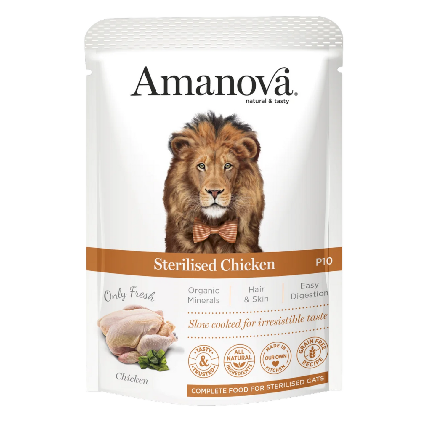 AMANOVA Gatto Patè Sterilised con Pollo Fresco 85Gr