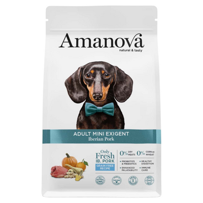 AMANOVA Cane Mini Adult Exigent Iberian Pork al Maiale GF 7Kg