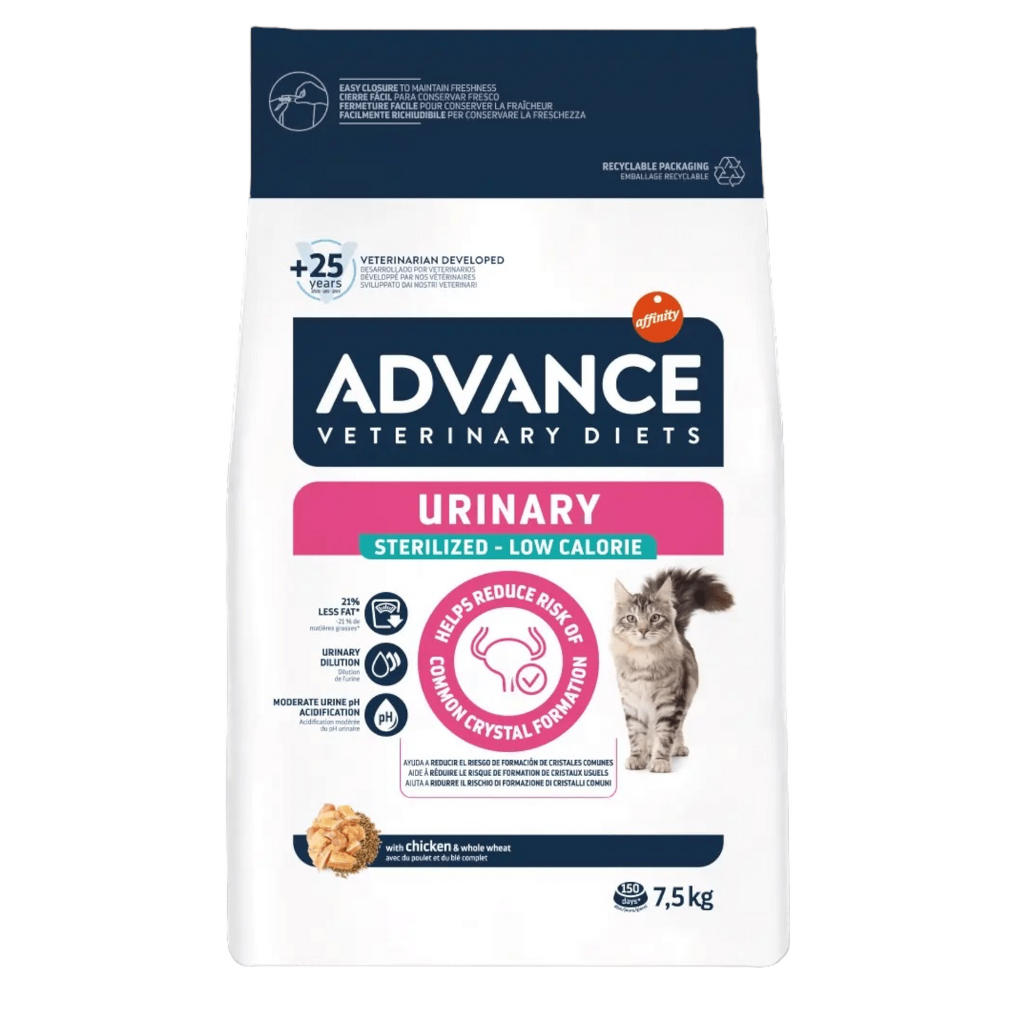 ADVANCE Gatto Urinary Sterilised Low Calorie 1,5Kg