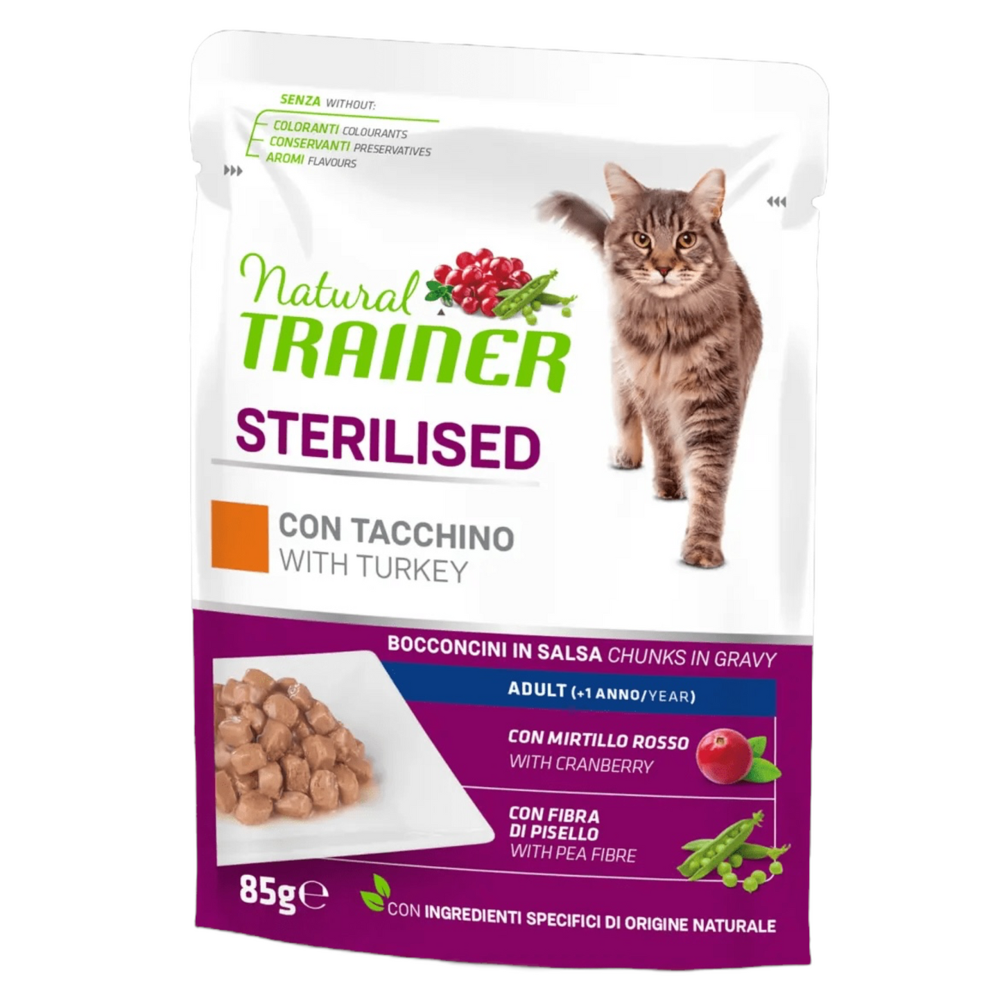 TRAINER Cat Sterilised Bocconcini in salsa Tacchino 85gr