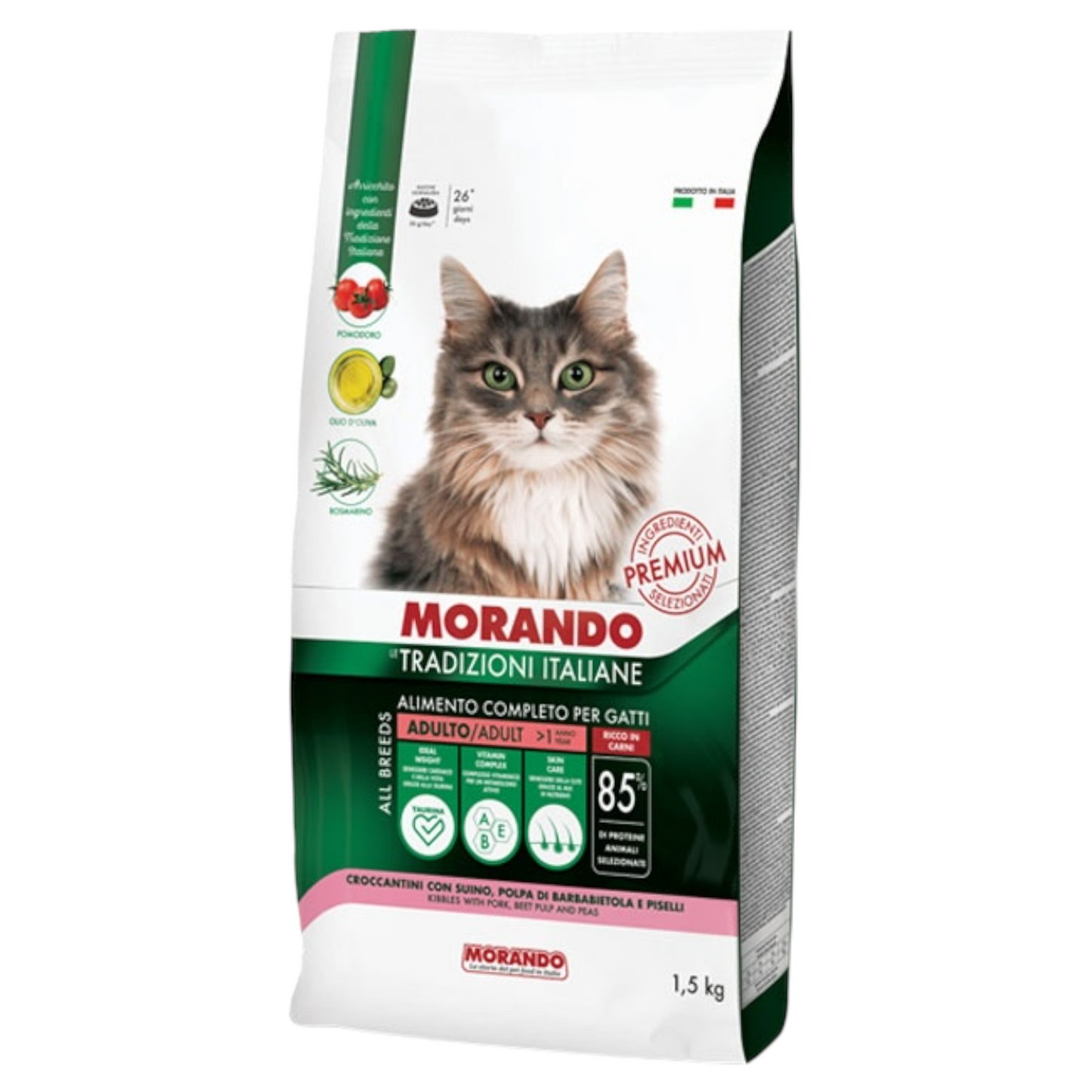 MORANDO Cat Adult Suino con Piselli 1,5Kg