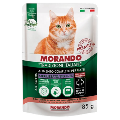 MORANDO Cat Bocconcini in gelatina con Salmone e Tonno 85gr
