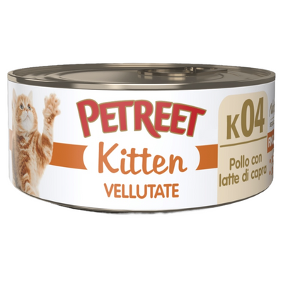 PETREET K04 Cat Vellutata Kitten Pollo con Latte di Capra 60Gr
