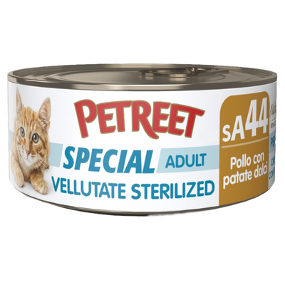 PETREET SA44 Cat Sterilised Vellutata Pollo con Patate Dolci 70Gr
