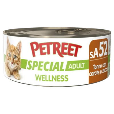 PETREET A52 Cat Wellness Tonno, Carote e Zucca 70Gr