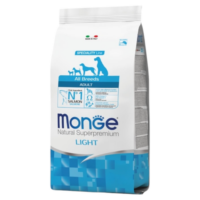 MONGE Cane All Breeds Adult Light Salmone e Riso 2,5Kg