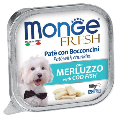 MONGE Fresh Cane Patè con Merluzzo 100gr