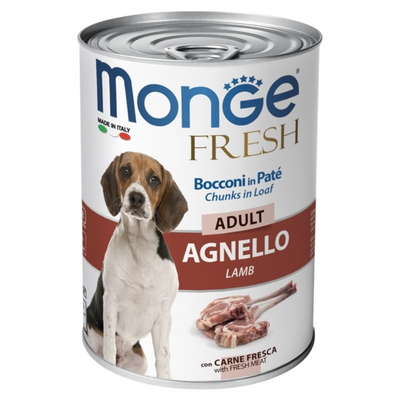 MONGE Fresh Cane Bocconi Adult Agnello 400gr
