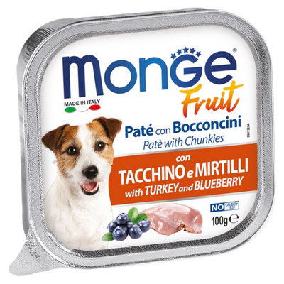 MONGE Fruit Cane Patè con Tacchino e Mirtilli 100Gr