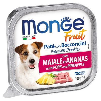 MONGE Fruit Cane Patè con Maiale e Ananas 100Gr