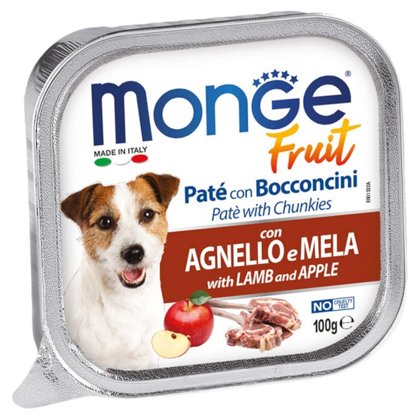MONGE Fruit Cane Patè con Agnello e Mela 100Gr