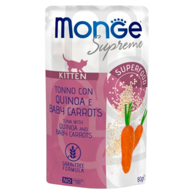 MONGE Gatto Supreme Kitten Tonno con Quinoa e Carote 80Gr