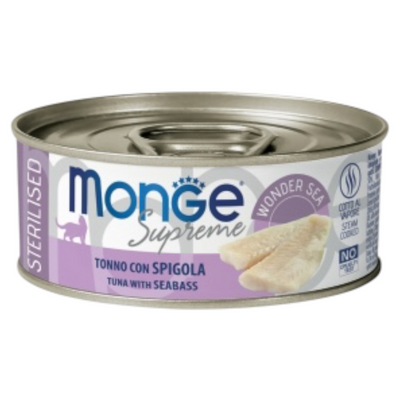 MONGE Gatto Supreme Sterilised Tonno con Spigola 80Gr