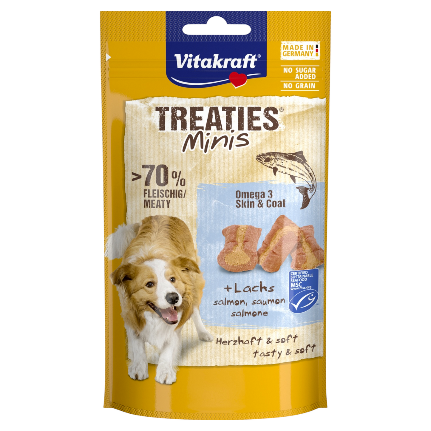 VITAKRAFT Snack Cane Treaties Minis Bits Salmone 48gr