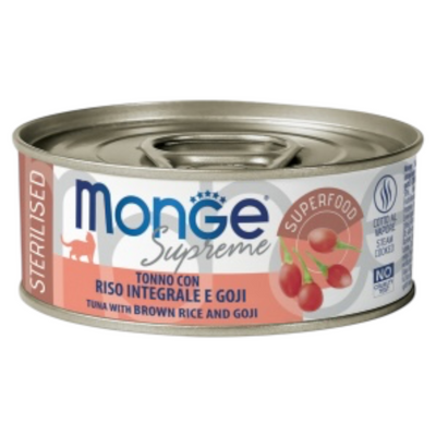 MONGE Gatto Supreme Sterilised Tonno con Riso Integrale e Goji 80Gr