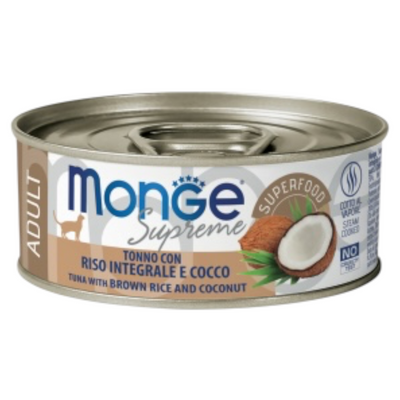 MONGE Gatto Supreme Adult Tonno, Riso Integrale e Cocco 80Gr