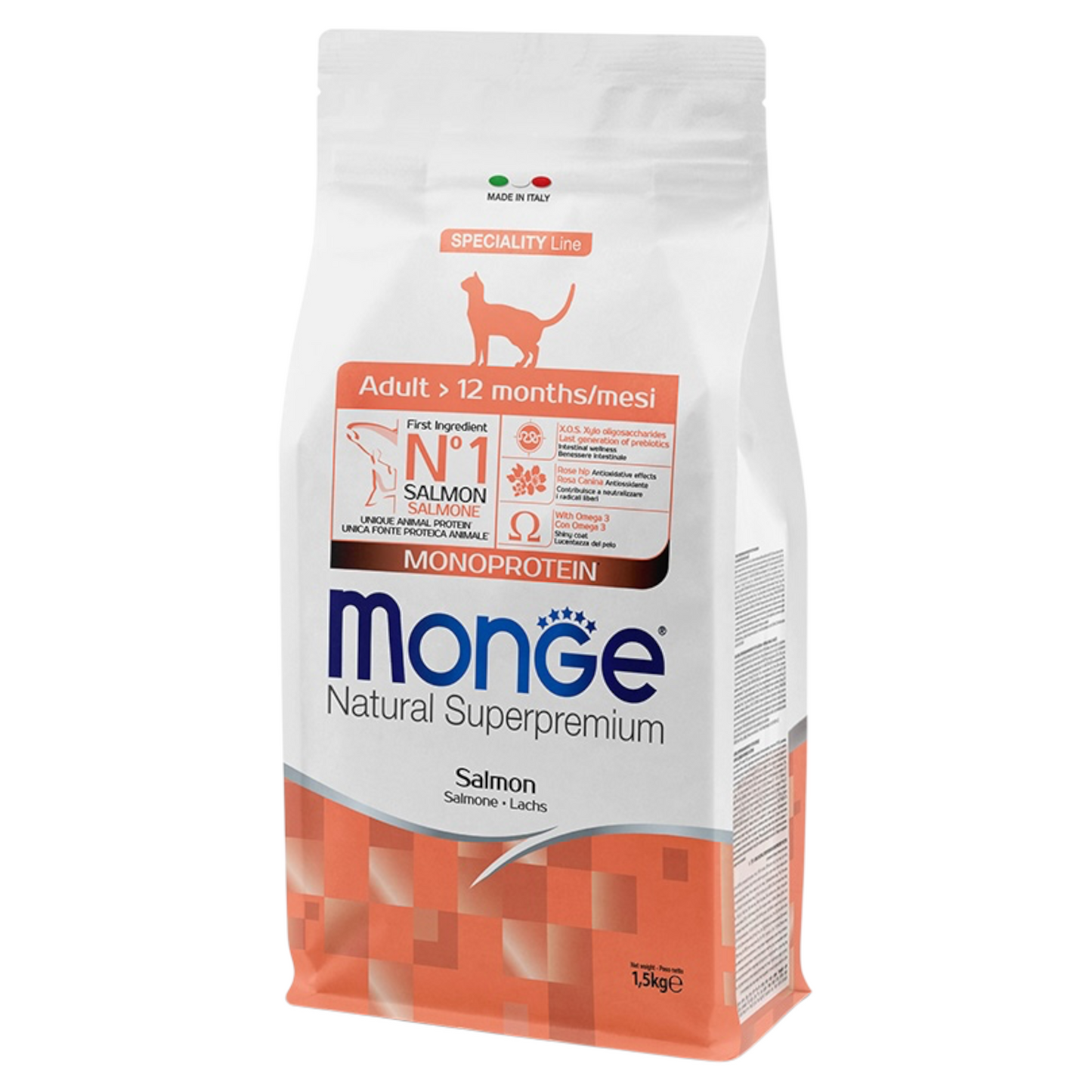 MONGE Gatto Adult Salmone 1,5Kg