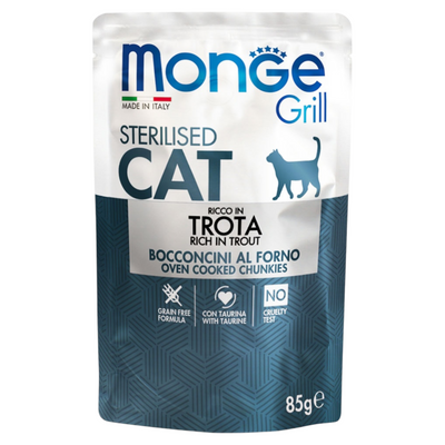 MONGE Gatto Grill Sterilised Trota 85gr