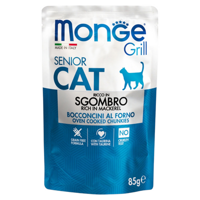 MONGE Gatto Grill Senior Sgombro 85gr