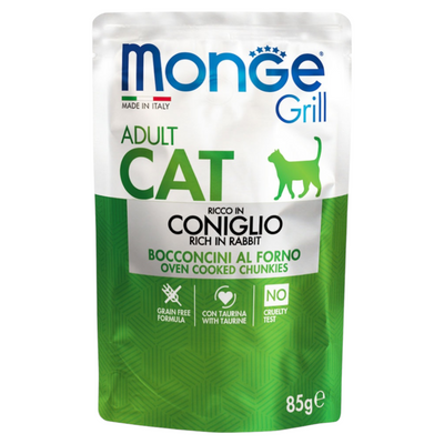 MONGE Gatto Grill Adult Coniglio 85gr