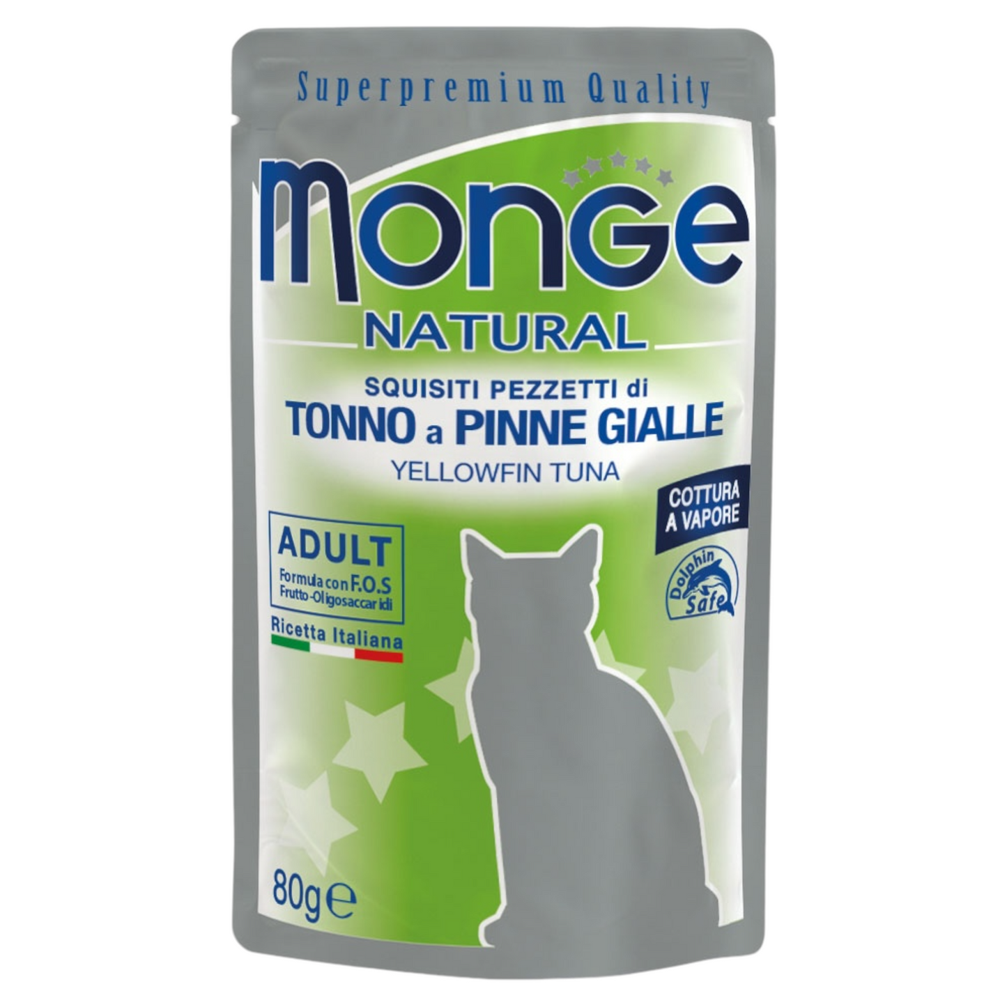 MONGE Gatto Natural Bustina Tonno Pinne Gialle 80gr