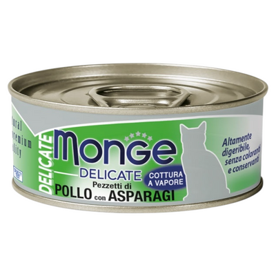 MONGE Gatto Delicate Lattina Pollo con Asparagi 80gr