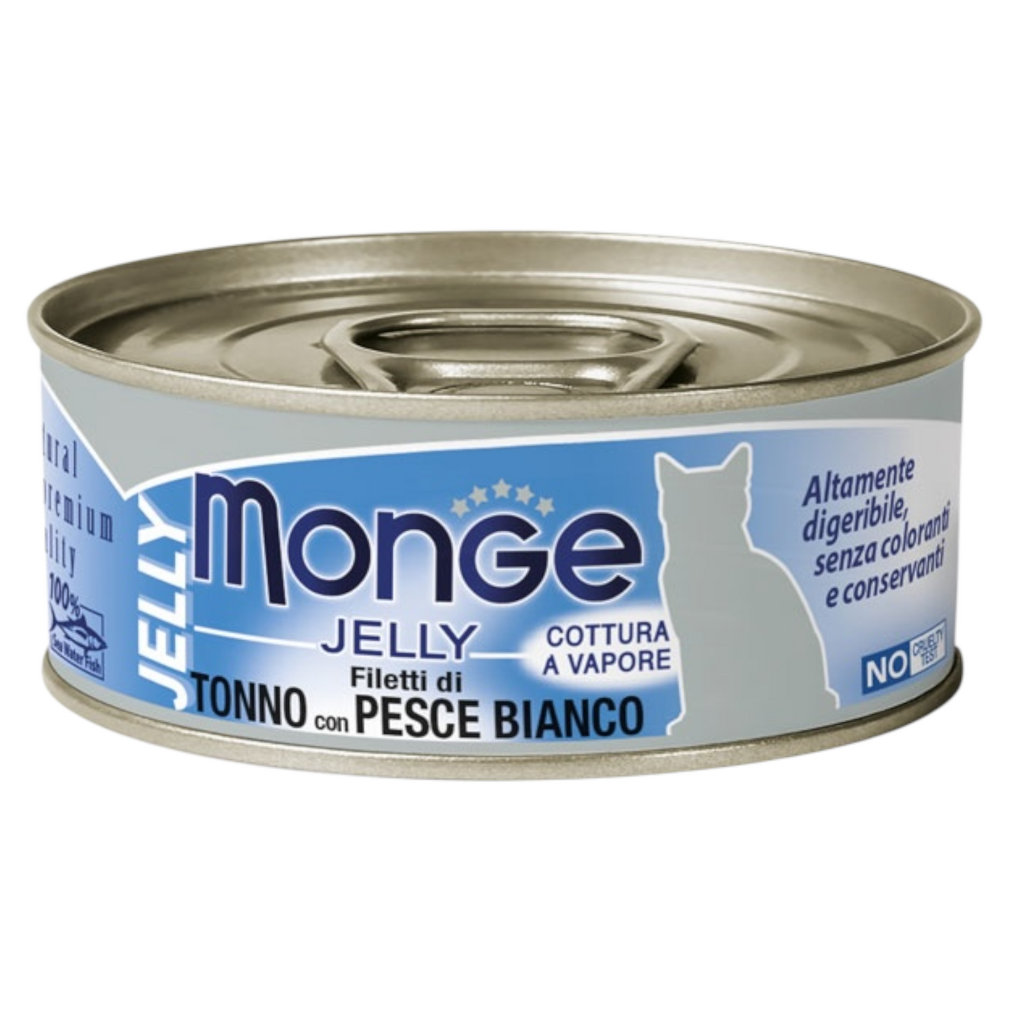 MONGE Gatto Jelly Lattina Tonno con Pesce Bianco 80gr