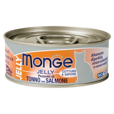 MONGE Gatto Jelly Lattina Tonno con Salmone 80gr