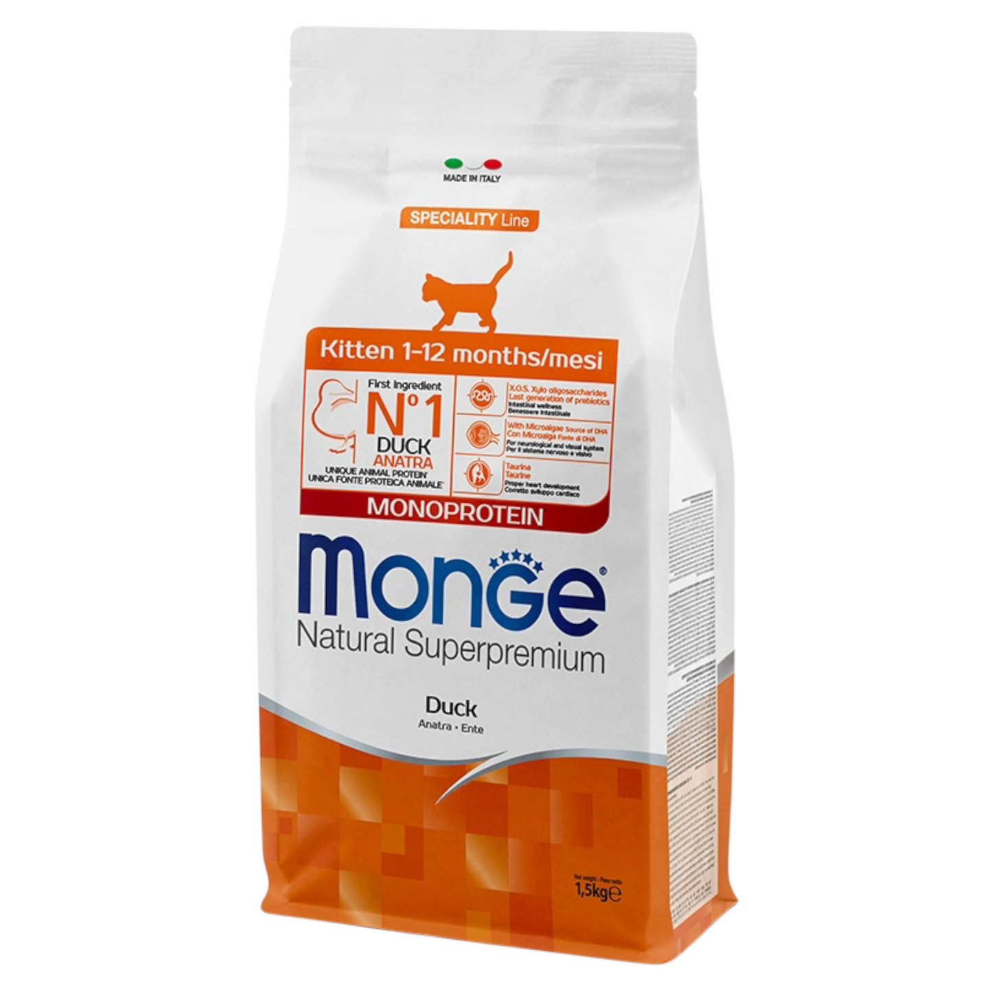 MONGE Gatto Kitten Anatra 1,5Kg
