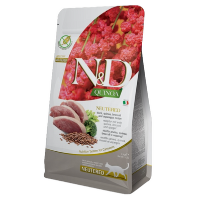 FARMINA N&D Gatto Quinoa GF Neutered - Anatra, Quinoa, Broccoli e Asparagi 1,5Kg