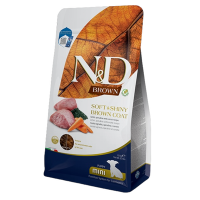 FARMINA N&D Cane Brown GF Mini Puppy - Agnello, Spirulina e Carote 1,5Kg