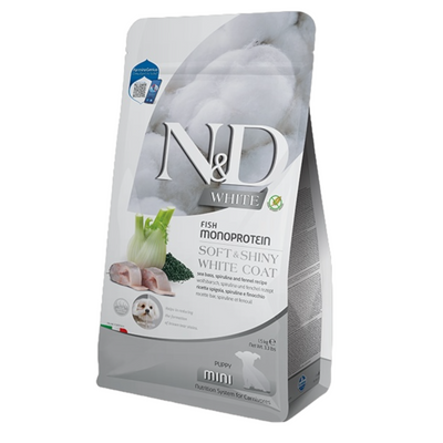 FARMINA N&D Cane White Mini Puppy - Spigola, Spirulina e Finocchio 1,5Kg